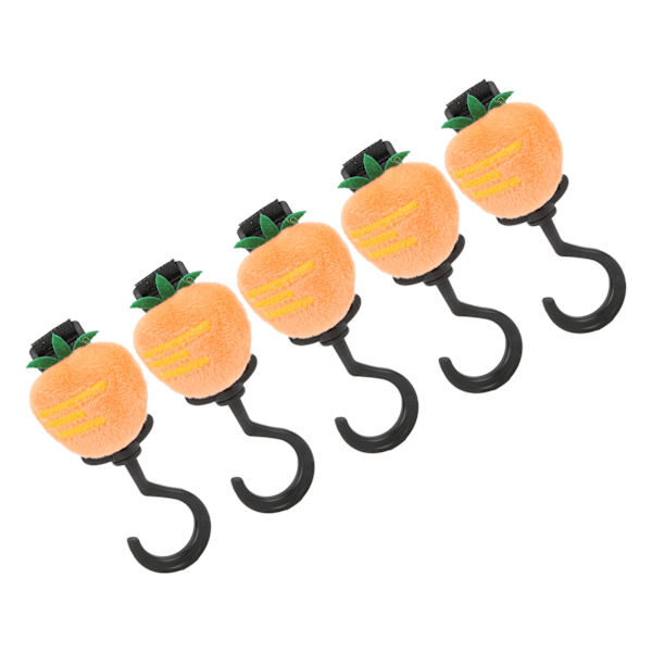 5 st Söta baby Multi 360 graders roterande tecknade krokar med krok och ögla för cykel Carrot