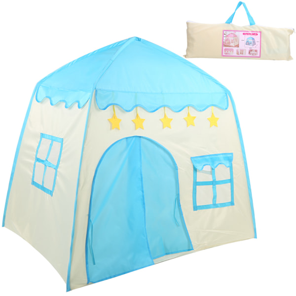 Barn Kid Telt Lekehus Princess Castle Innendørs Utendørs Teepee Toys Room Blue