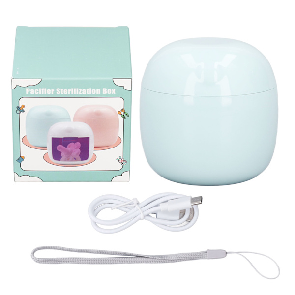 UV-rengöringsbox för nappflaskor med 2 LED-lampor, lång standbytid, USB-laddningsbar, grön