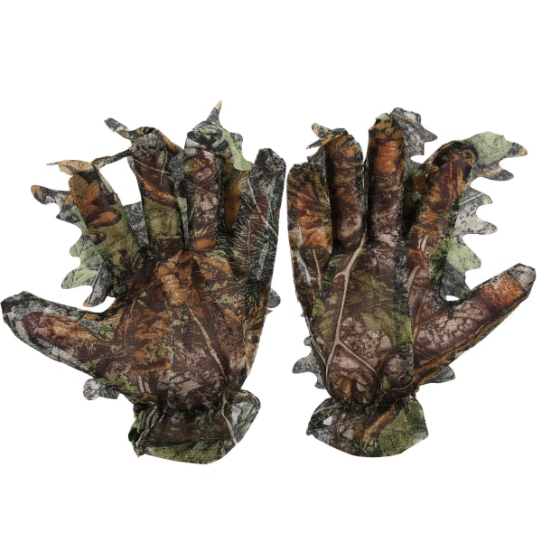 Pongee 3D Komfortable Leaf Camo Full Finger Non-Slip hansker Utendørs Jakt Tilbehør