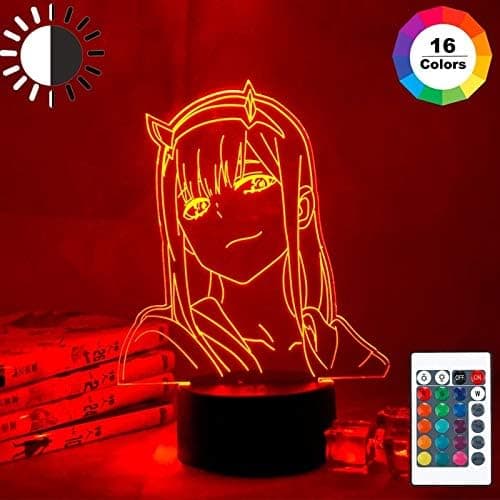 Anime LED-lampe nattlampe illusjonslampe zero two figura la