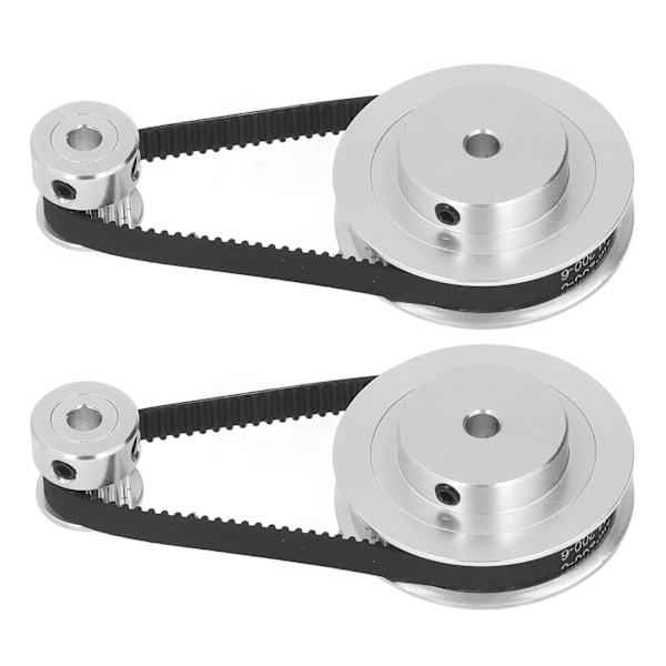 2 set synkronhjul GT2 aluminiumlegering kuggremshjul med 2 st längd 200 mm bredd 6 mm rem 5 mm innerdiameter