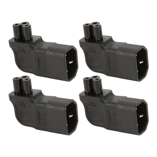 4 stk IEC320 C14 til IEC320 C5 strømadapter 90 grader ret vinkel IEC320 C14 han til C5 hun strømadapter 250V