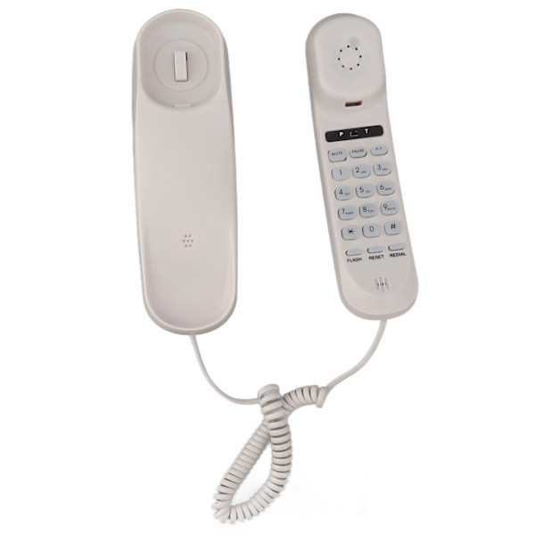 Telefon med sladd Multifunktionell Klart ljud Justerbar volym Väggmonterbar fast telefon för hemmahotellkontor Vit