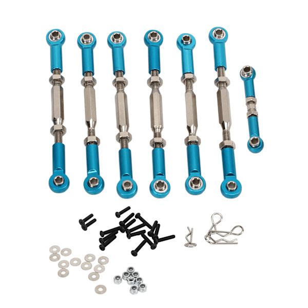 RC Bil Styrestænger Fuldt Sæt Aluminium Legering Stål Turnbuckles til Traxxas SLASH 1/10 Kortbane Opgraderingsdele Blå