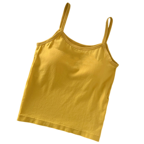 Naisten Tank Top Tyylissä Spaghettihihnallinen Slim Fit Pehmeä Kevyt Hengittävä Hihaton Camisole Juhliin Ulkoiluun Keltainen Vapaa Koko 40kg-70kg