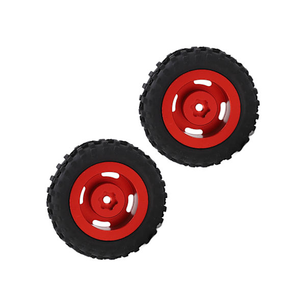 2 stk./sett 50 mm felg gummidekk med 4 hull for AXIAL SCX24 1/24 RC bil oppgraderingsdeler rød