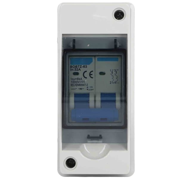 PV DC-afbryder 32A 6KA IP65 Vandtæt DC-isolatorafbryder Solafbryder 1000V