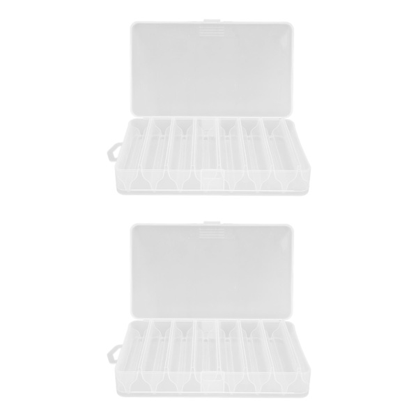 2 STK Fiskelokke Grejæske Plast Gennemsigtig Synlig Fiskelokke Agn Blæksprutte Jig Kroge Tilbehør Opbevaringskasse Container til Udendørs