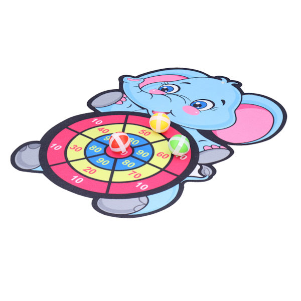 Elefant darttavlesett for barn med krok og løkke dartskive med 3 pinneballer og kroker