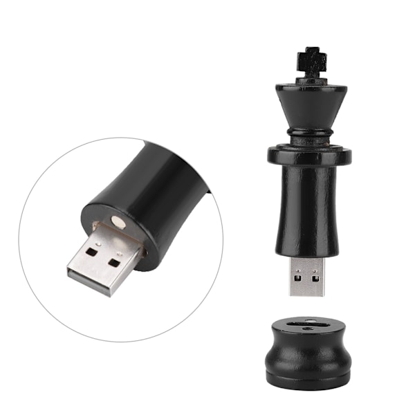 Svart trä schackdatalagring USB 2.0 Flash Drive U Memory Disk kompatibel USB1.1(16GB)