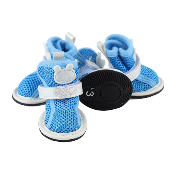 Hundesko i Mesh - Anti-Slip, Åndbar, Letvægts, Moderigtig, Sommerstøvler til Bichon Teddy Blå