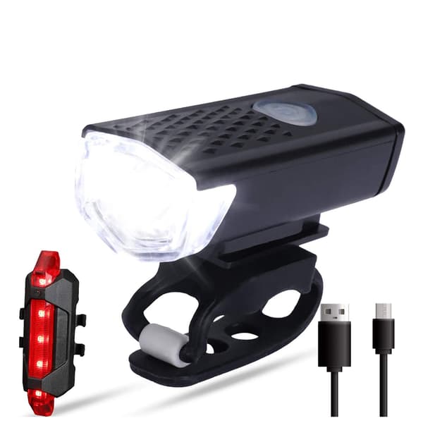 LED frontlykt baklys USB oppladbart vanntett lys baklyssett