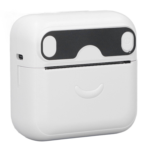 Mini-tulostin Bluetooth-yhteydellä, musteeton tulostus, paperi mukana, virheiden korjaamiseen, valkoinen