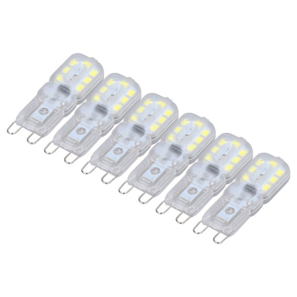 G9 pære dæmpbar øjenbeskyttelse energibesparende 14 LED'er 3W lyspære til lysekrone bordlampe 6 stk varmt lys 220V