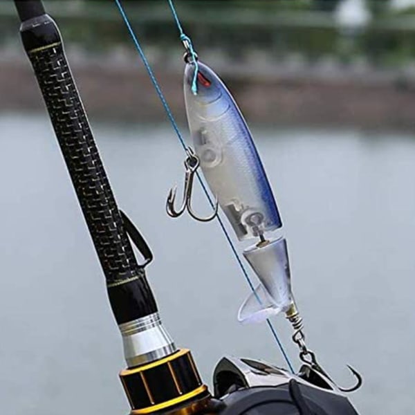 6st Topwater Fishing Lure Set Plast Flytande Roterande Svans Fiskedrag Hard Age Krok för Sötvatten Saltvatten