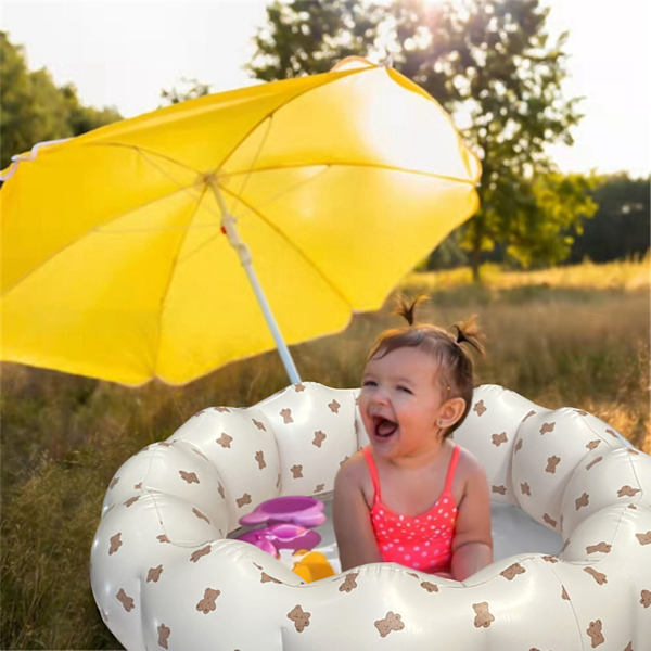 Blombladsbassäng Bärbar Vikbar PVC Baby Blomblads Uppblåsbar Bassäng för Inomhus Utomhus Typ 3