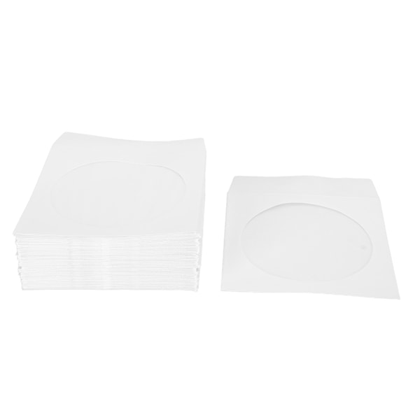 100 st CD-fodral 12,5 cm Bredd Transparent Fönster Dammskydd Tjockt Återanvändbart CD-kuvert för 12 cm 4,7 tum DVD-skivor