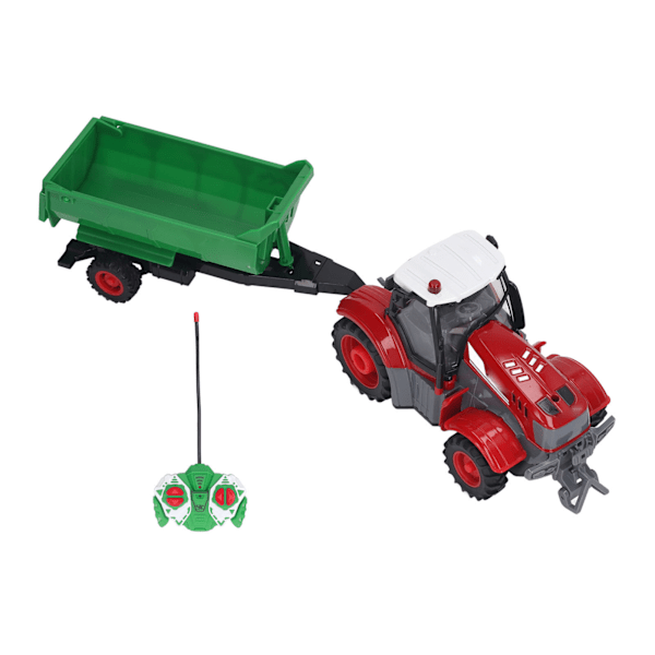 Radiostyrd Traktorleksak med Släpvagnar RC Jordbruks Traktor RC Tipptruck Leksaker med Ljus för Barn Pojkar Flickor