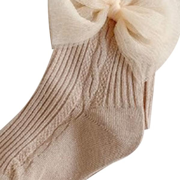 Vauvan tyttöjen sukkahousut söpöllä jousella ja raidalla, kammattua puuvillaa, vauvan leggingsit sukkahousut kevääseen ja syksyyn, Khaki XS (suositeltu pituus 65-75 cm)