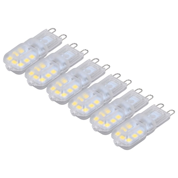 G9 pære dimbar øyebeskyttelse energisparende 14 LED 3W lyspære for lysekrone bordlampe 6 stk hvitt lys 220V