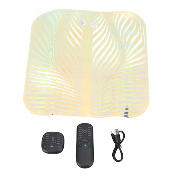 Fotmassage Matta Anti-Trötthet Bärbar Vikbar Fjärrkontroll 10 Lägen 30 Styrkor Fotmassage Pad för Hemmakontor