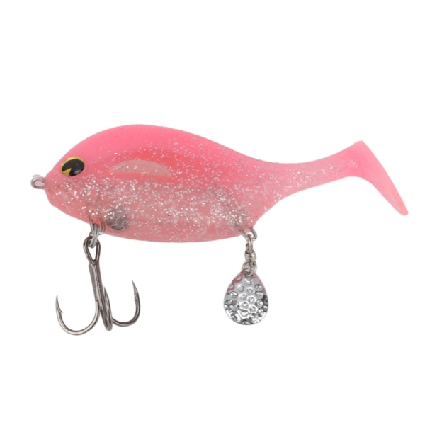 Lure Soft Bait PVC Flexible Vivid Motion Soft Bait med paljett för Sea Water Rivers Pink