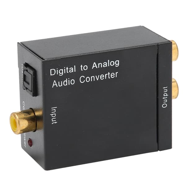 Digital koaksial optisk til analog lydkonverter adapter EU-plugg 100-240V