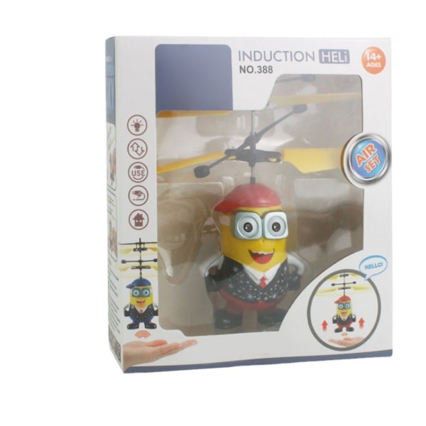 Flying Machine Toys Blendende Lys Fjernkontroll Induksjon Dual Mode Little Man Flying Machine Toys Rød