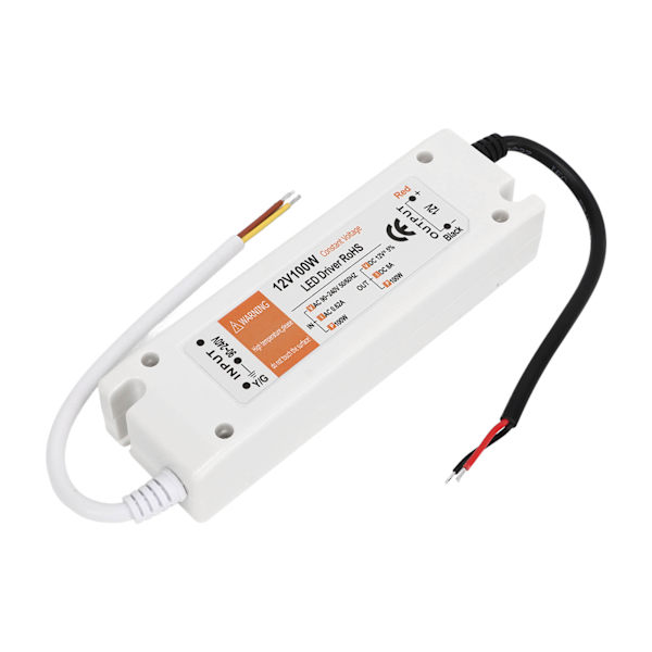 100W LED-strömadapter AC 90‑240V 0.62A till DC 12V 8A Kortslutningsskydd LED-drivrutin Adapter för hemmet