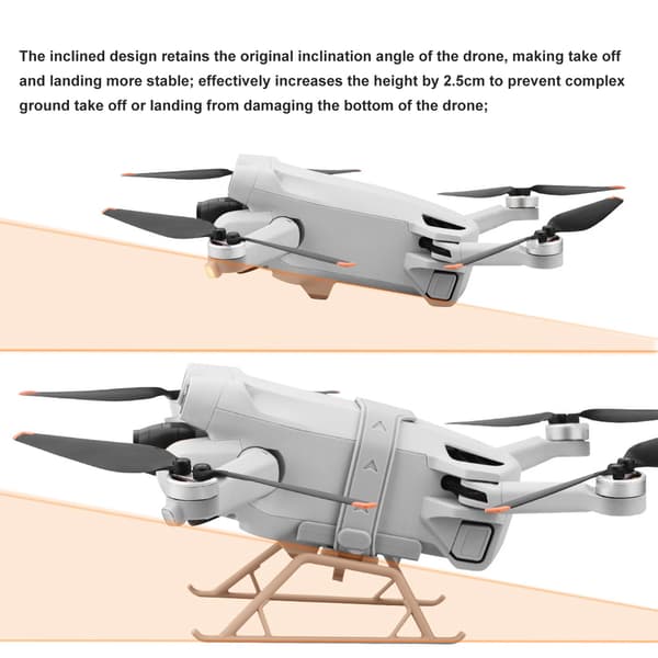 Drone Landingsstel Ben Foldbart Højde Forlænget Til Mini 3 Pro Drone Orange