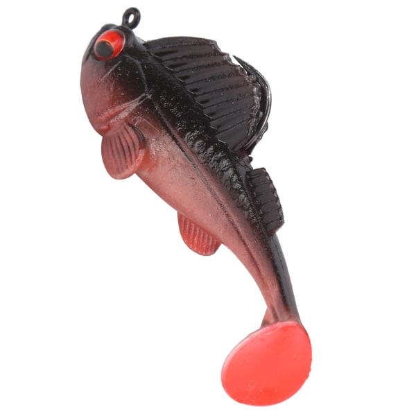 Deep Running Paddle Tail Jumping Mjukt bete 75 mm/13g Antihängande botten Mjukt Fake Bait Svart Röd
