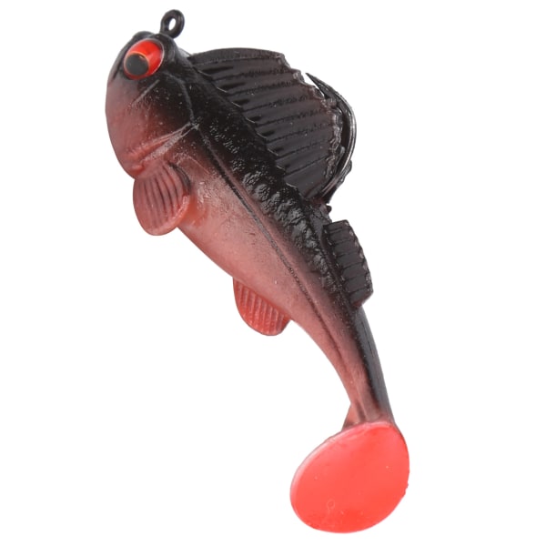 Deep Running Paddle Tail Jumping Soft Bait 75 mm/13g Anti-hanging Bund Blød Fake Bait Sort Rød