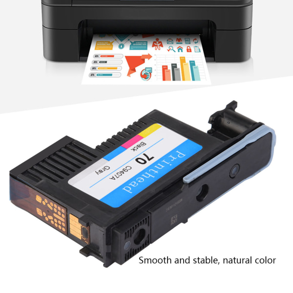 Højkvalitets printhoved til HP 70 Designjet Z2100 Z3200 Z3100 Series Grå Sort (C9407A)