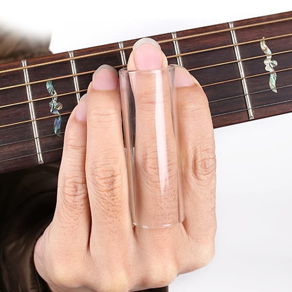 Gitarr Slide Transparent Glas Bas Hållbara Sträng Slides Cylinder Ljus Ton BarSet