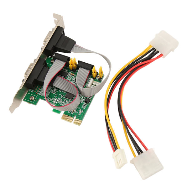PCIe RS232 seriel adapterkort 2 port udvidelseskort PCI Express RS232 serielt værtscontrollerkort til Windows til Linux