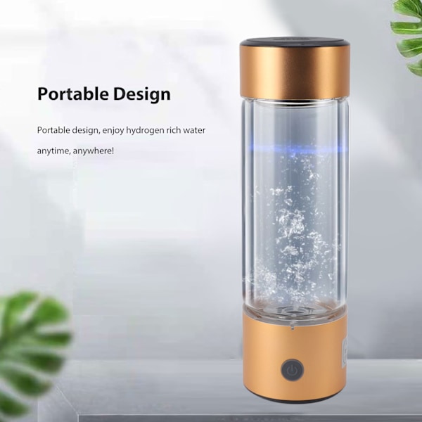 Hydrogen Water Bottle Bærbar 460ml Hydrogen Rich Water Glass Cup for Home Sports Gym Office