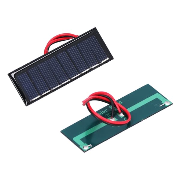 2 stk. 0.2W 4V Solcellepanel med Elektronisk Ledning Polysilisium Solcellepanel for Vitenskap 75x25mm