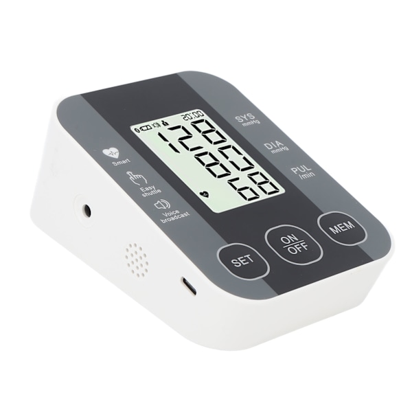 Blodtrycksmätare med Hög Noggrannhet, Röstmeddelande, Automatisk Intelligent LCD Blodtrycksenhet