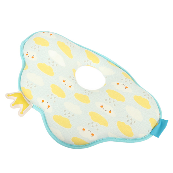 Baby Memory Foam Pude Skyformet Rygsøjlebeskyttelse Bomuld Baby Sovepude til Nyfødt Blå Sky 12,6 X 11,8 X 1,2in