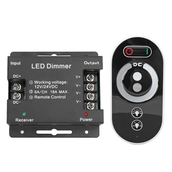 Langaton LED-himmennin RF-kosketus LED-valon ohjain Kaukosäätimen himmenninohjain DC 12V 24V LED-nauhalle