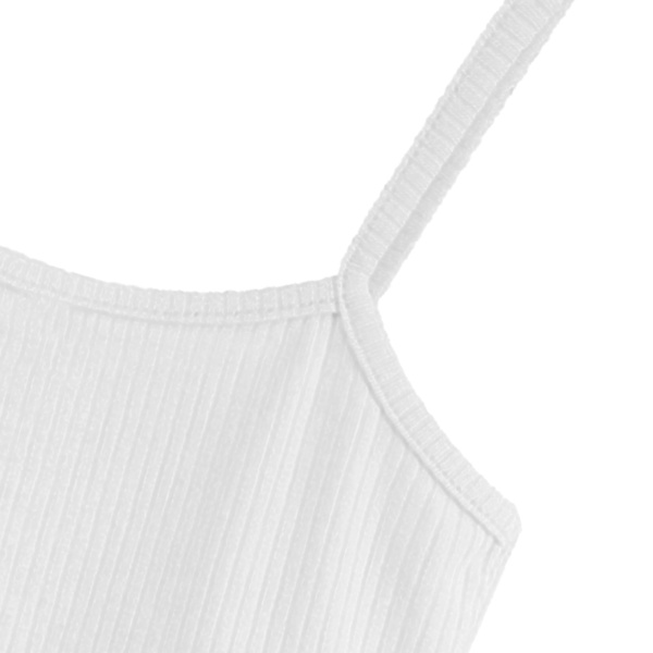Tanktopp for kvinner, ermeløs spaghettistropp, smal passform, avslappet camisole for vår og sommer, hvit, fri størrelse (40‑60 kg)