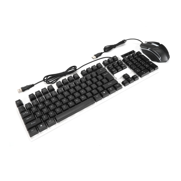 USB Tangentbord Mus T6 möss Set Office Tangentbord Mus Combo för stationär bärbar dator NotebookBlack