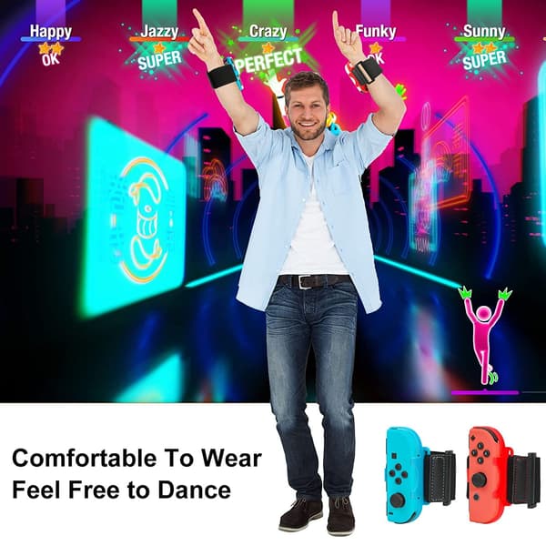 Justerbar elastisk danseband kompatibel med Switch & Switch OLED-kontroller, bytt høyre/venstre kontroller