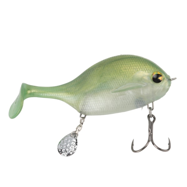 Lure Soft Bait PVC Flexible Vivid Motion Soft Bait med paljett för Sea Water Rivers Green