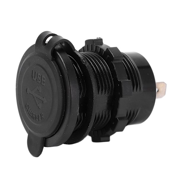 Modifisert Bil Lader Dobbel USB Port 2.4A 1 inn 2 ut Vanntett Design Matt Svart med Bakgrunnsbelysning