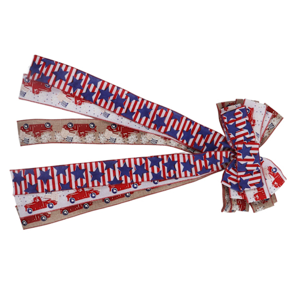 Independence Day Bowknot 11,8x27,6in Vibrerande Färger Fadeless Hållbar Allmänt Använd Patriotisk Bowknot för 4 juli