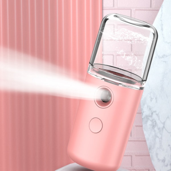 Nano Facial Mist Sprayer ABS-kotelo Taskukokoinen USB-lataus Vesi Kasvojen Kosteuttaja Hydratisointiin Pinkki