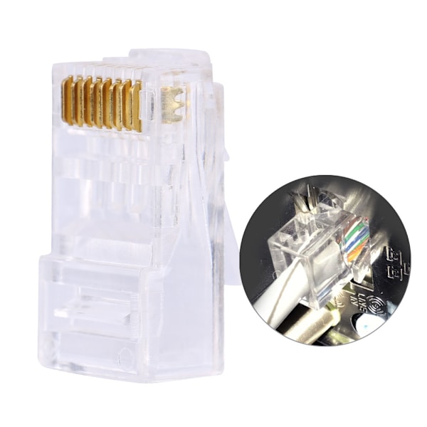 100 kpl/LOT Cat6 Cat6a verkko-internet-liitin 8P8C RJ45 modulaariset pistokekaapelipäät