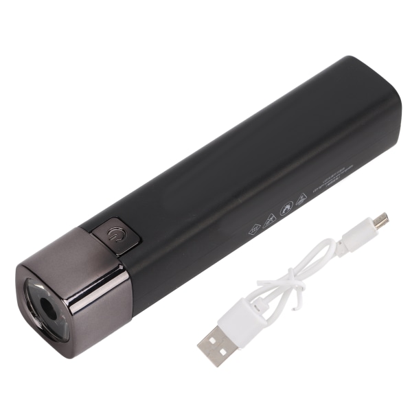Ladattava Superkirkas Taskulamppu Mini USB Sähkötaskulamppu Virtapankkitoiminnolla Ulkoiluun Musta